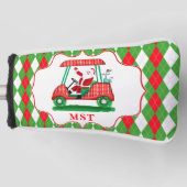 Elegante Santa Golf Kerst Monogram Golfheadcover (Voorkant)