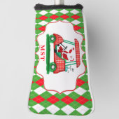 Elegante Santa Golf Kerst Monogram Golfheadcover (Draai 90)
