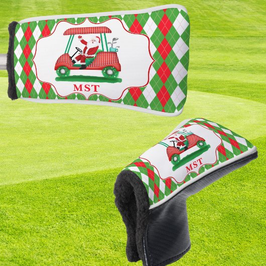 Elegante Santa Golf Kerst Monogram Golfheadcover