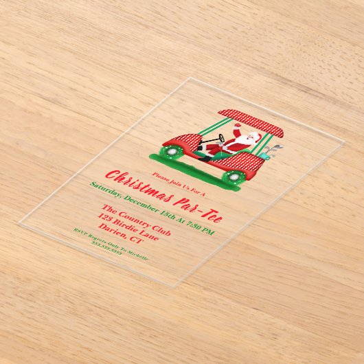 Elegante Santa Golf Kerstfeest uitnodiging (Laagn)