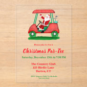 Elegante Santa Golf Kerstfeest uitnodiging (Voorkant)