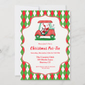 Elegante Santa Golf Kerstfeest uitnodiging (Voorkant)