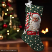 Elegante  Santa Stocking met Jouw naam Grote Kerstsok