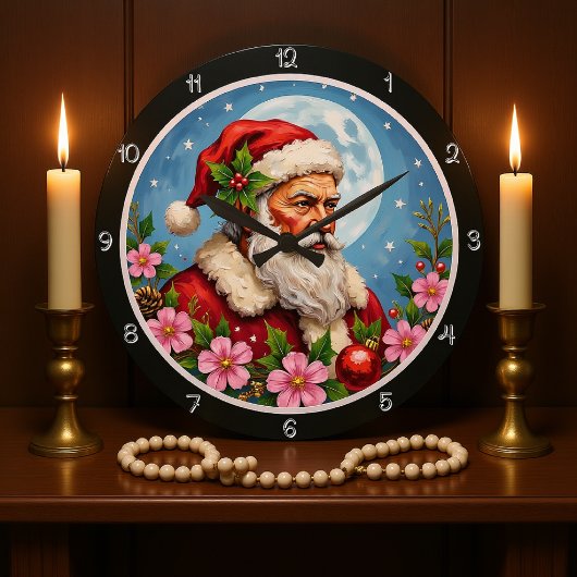 Elegante Santa Wreath met volle maan Grote Klok
