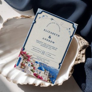 Elegante Santorini Bestemmingshuwelijk Kaart