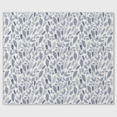 Elegante Saphirblauwe Botanicals Cadeaupapier (Vlak)