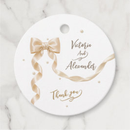 Elegante Satijnen Strik Bruiloft Favor Tags Bedankjes Labels