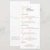 Elegante Satijnen Strik Bruiloft Plat Menu (Voorkant / Achterkant)