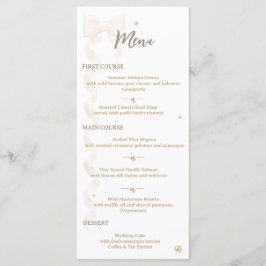 Elegante Satijnen Strik Bruiloft Plat Menu