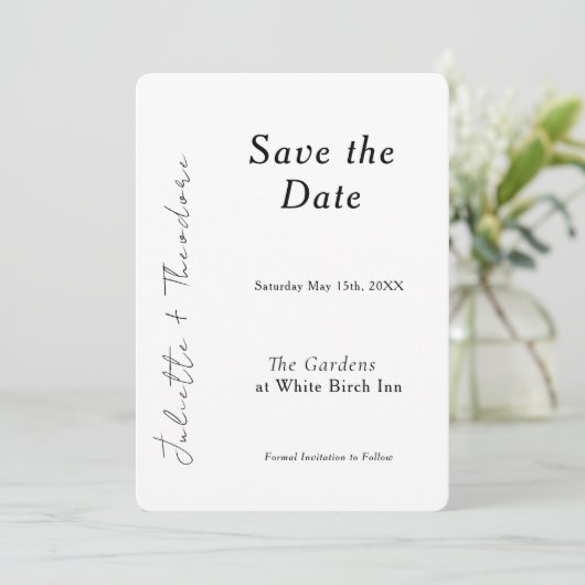 Elegante Save the Date (Staand voorkant)
