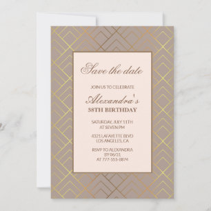 Elegante Save the date 38e verjaardagsuitnodiginge Kaart
