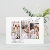 Elegante Save the Date 3 Foto Uitnodigingen (Staand voorkant)
