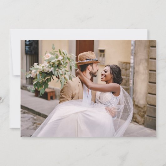 Elegante Save the Date 4 Foto Minimalist (Achterkant)