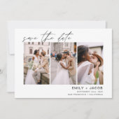 Elegante Save the Date 4 Foto Uitnodigingen (Voorkant)