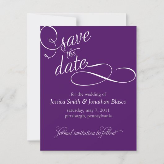 Elegante Save the Date-aankondiging Save The Date (Voorkant)
