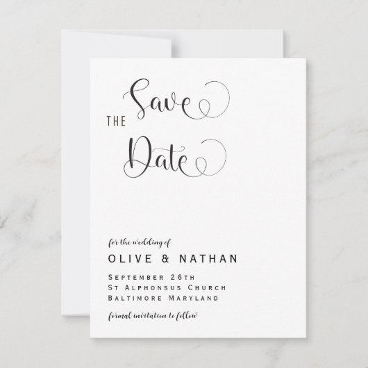 Elegante Save the Date-aankondigingssjabloon (Voorkant)