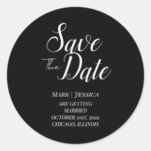Elegante Save The Date Bedankkaart Ronde Sticker