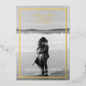 Elegante Save the Date Folie Uitnodiging (Voorkant)