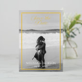 Elegante Save the Date Folie Uitnodiging (Staand Voorkant)