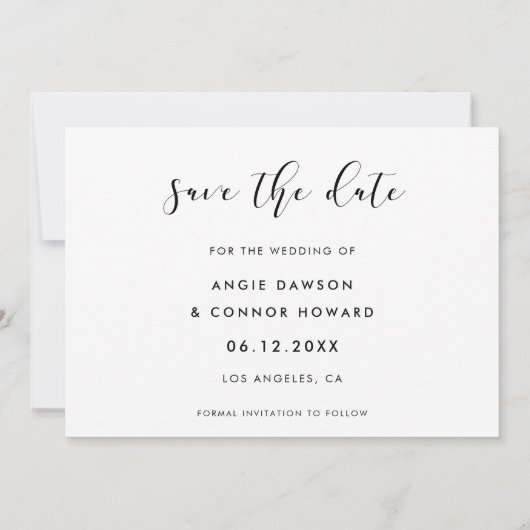 Elegante Save the date fotokaart (Achterkant)