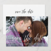 Elegante Save The Date Fotokaart (Voorkant / Achterkant)