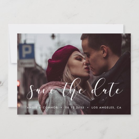 Elegante Save the date fotokaart met personalisati (Voorkant)