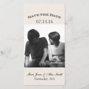 Elegante "Save the Date"-fotokaarten verticaal Save The Date