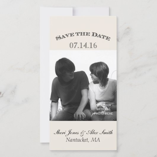 Elegante "Save the Date"-fotokaarten verticaal Save The Date (Voorkant)