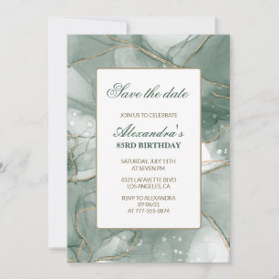 Elegante Save the date Groen 83ste verjaardag Kaart