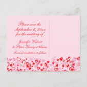 Elegante save the date harten & bogen roze kaart (Achterkant)