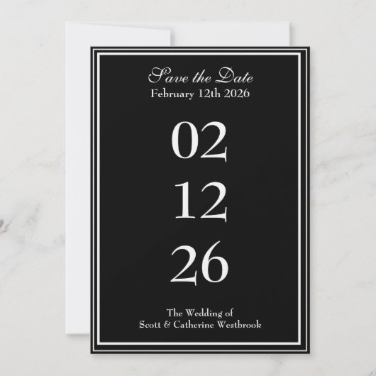 Elegante Save the Date Huwelijksaankondiging Kaart (Voorkant)