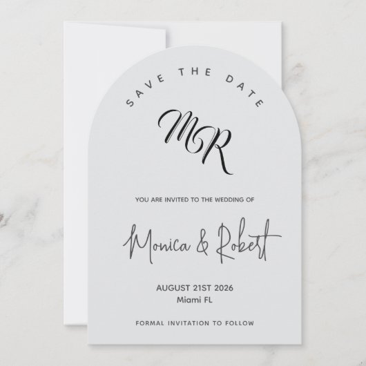 Elegante Save the date kaart (Voorkant)