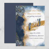 Elegante Save The Date Kaart | Hamza En Rita (Voorkant / Achterkant)