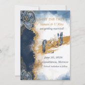 Elegante Save The Date Kaart | Hamza U Rita (Voorkant)