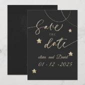 Elegante Save the Date kaart in krijtbordstijl | M (Voorkant / Achterkant)
