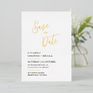 Elegante Save the Date kaart, laconisch ontwerp Folie Uitnodiging