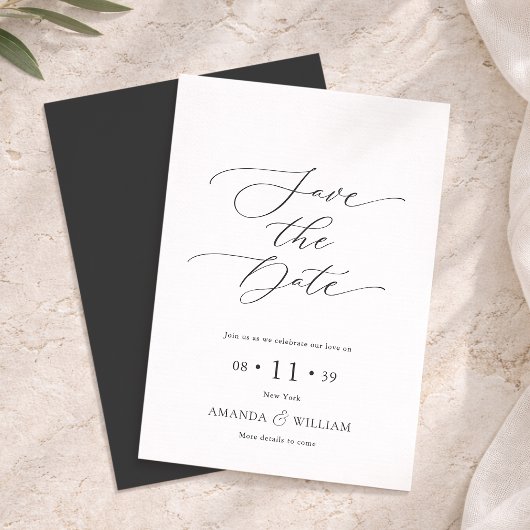 Elegante Save the Date Kaart met Script