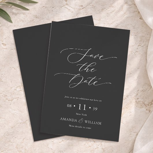 Elegante Save the Date Kaart met Script