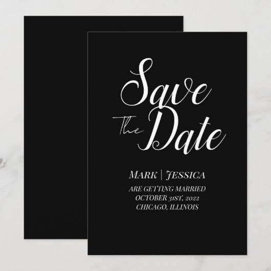 Elegante Save The Date kaart | Minimal Modern (Voorkant / Achterkant)