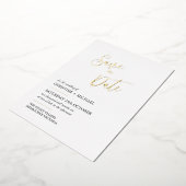 Elegante Save the Date kaart, sobere vormgeving Folie Uitnodiging (Gedraaid)