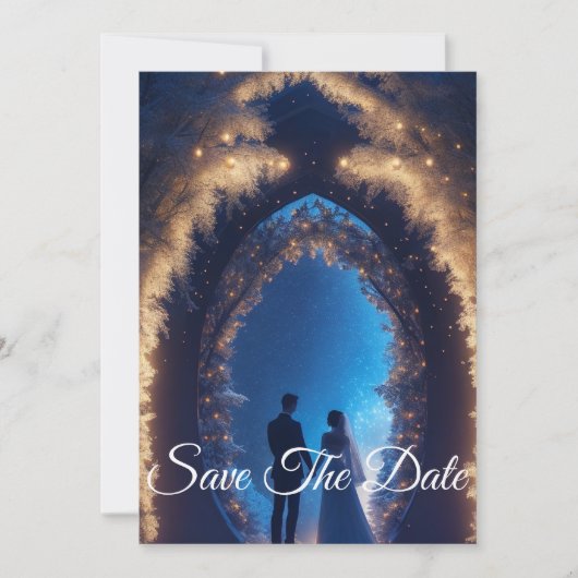 Elegante Save the Date Kerst Huwelijk Kaart (Voorkant)