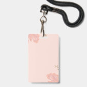 Elegante Save The Date Koraal Bloem Aquarel Badge (Achterkant met lanyard)