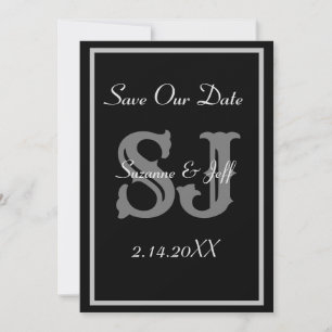 Elegante Save The Date Monogram Huwelijk Kaart