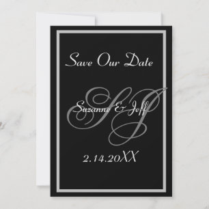 Elegante Save The Date Monogram Huwelijk Kaart