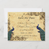 Elegante Save the Date Mooie Pauw (Voorkant)
