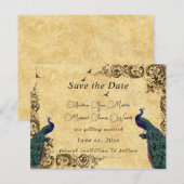 Elegante Save the Date Mooie Pauw (Voorkant / Achterkant)