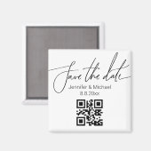 elegante save the date, qr code minimalistische br magneet (Voorkant / Achterkant)