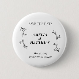 Elegante 'Save the Date' ronde knopspeld Button 5,7 Cm