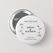 Elegante 'Save the Date' ronde knopspeld Button 5,7 Cm (Voorkant /achterkant)
