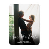 Elegante Save the Date Script Foto Huwelijk Magneet (Verticaal)